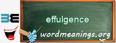 WordMeaning blackboard for effulgence